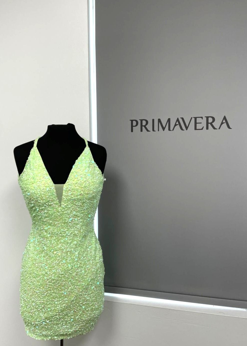 Primavera Couture 3898 - Sequined Sleeveless Cocktail Dress