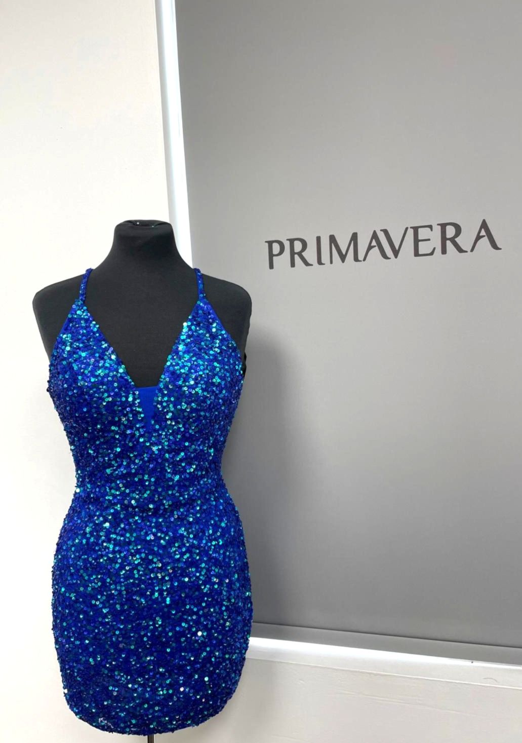 Primavera Couture 3898 - Sequined Sleeveless Cocktail Dress