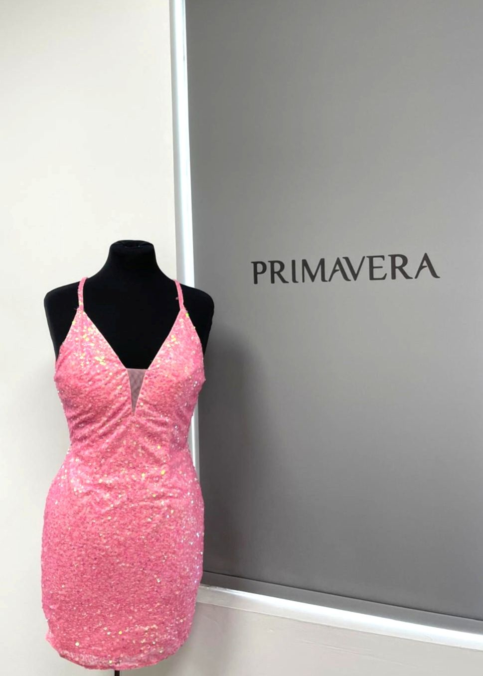 Primavera Couture 3898 - Sequined Sleeveless Cocktail Dress