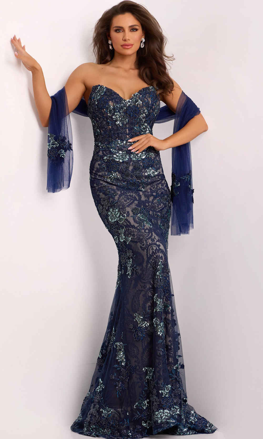 Jovani 40848 - Sweetheart Neck Mermaid Lace Gown - designer prom dress at Silhouette Dresses