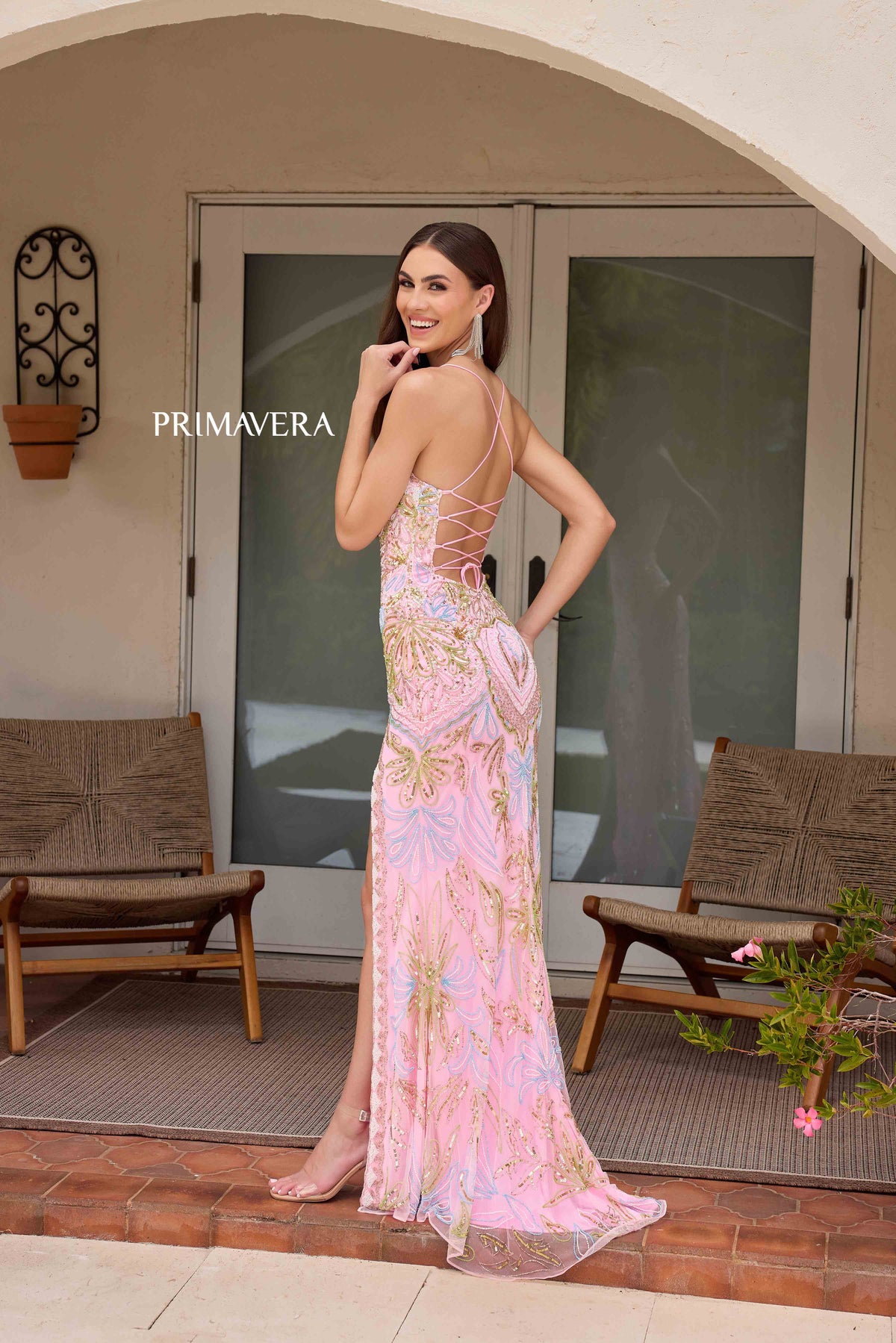 Primavera Couture 4156 - Mosaic Motif Prom Dress