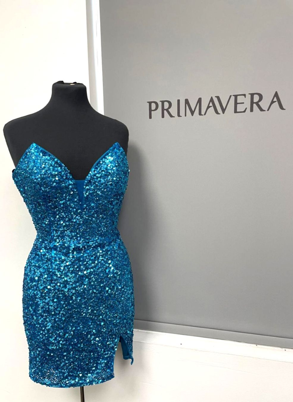 Primavera Couture 4291 - Sequin Slit Cocktail Dress