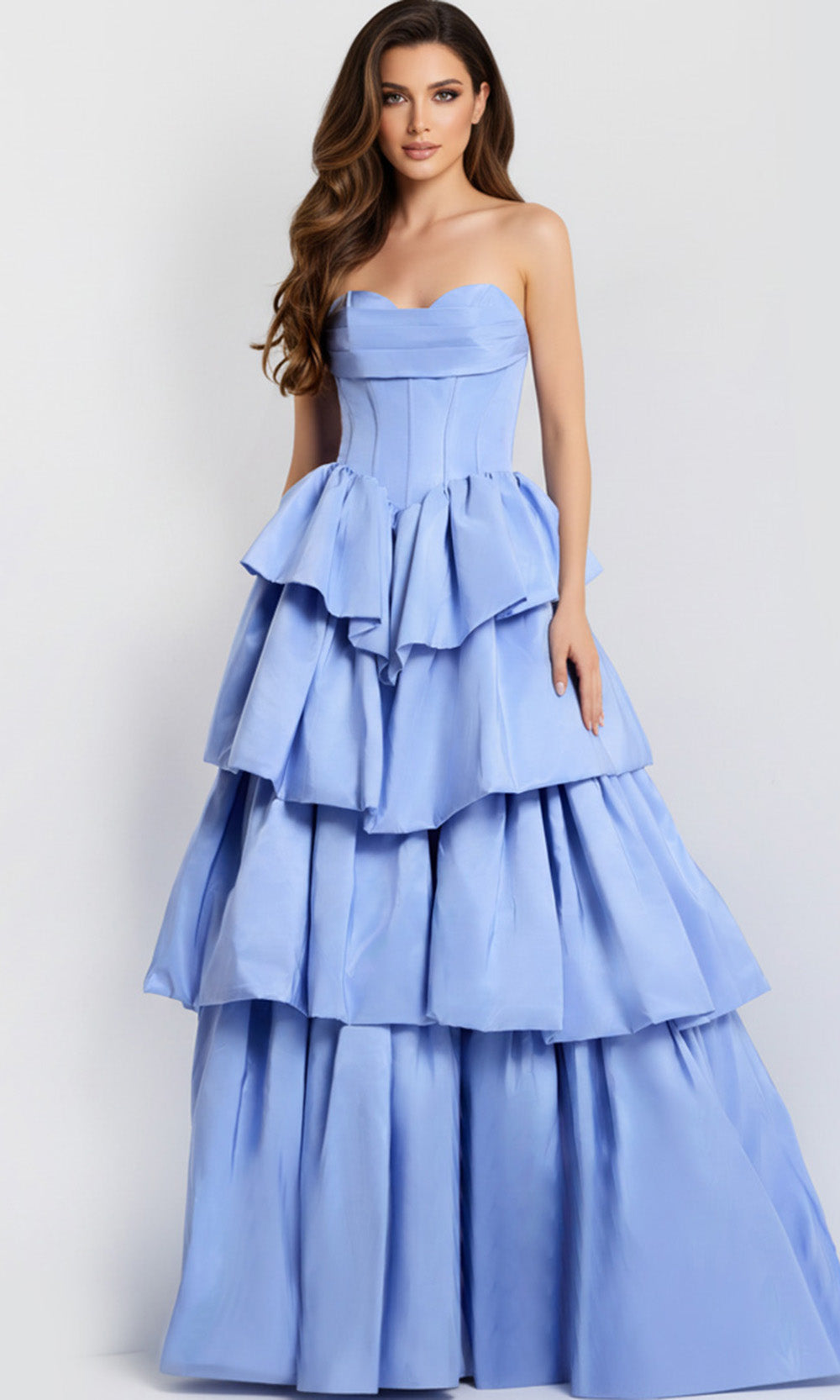 Jovani 45111 - Strapless Layered Tiered Ballgown - designer ball gown at Silhouette Dresses