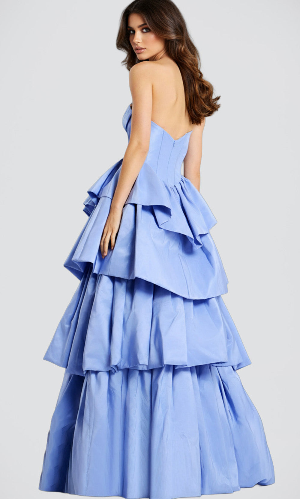 Jovani 45111 - Strapless Layered Tiered Ballgown - back view