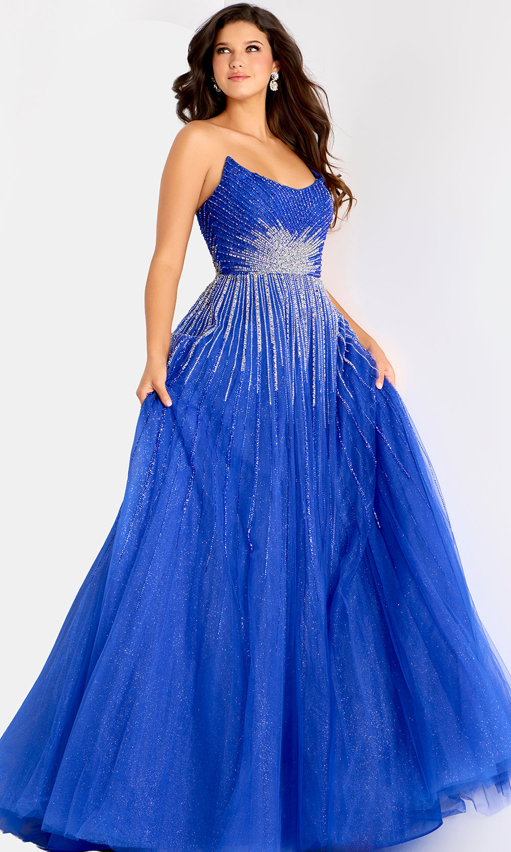 Jovani 45649 - Crystal Beaded Scoop Neckline Gown - view 4