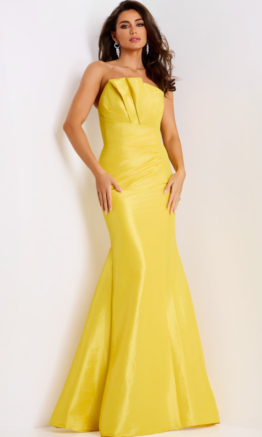 Jovani 46673 - Pleated Bodice Strapless Trumpet Dress - designer prom dress at Silhouette Dresses