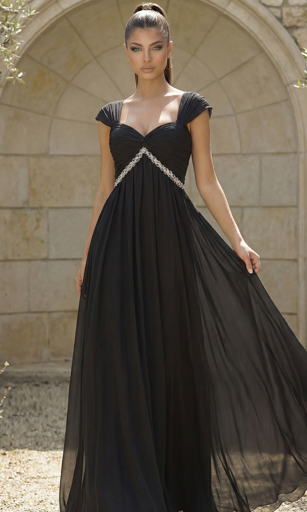 Jovani 46703 - Off Shoulder Empire Waist Evening Gown - view 5