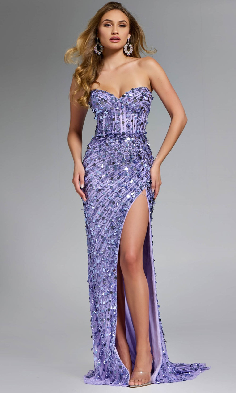 Jovani 46714 - Sequin Embellished Strapless Dress - view 10