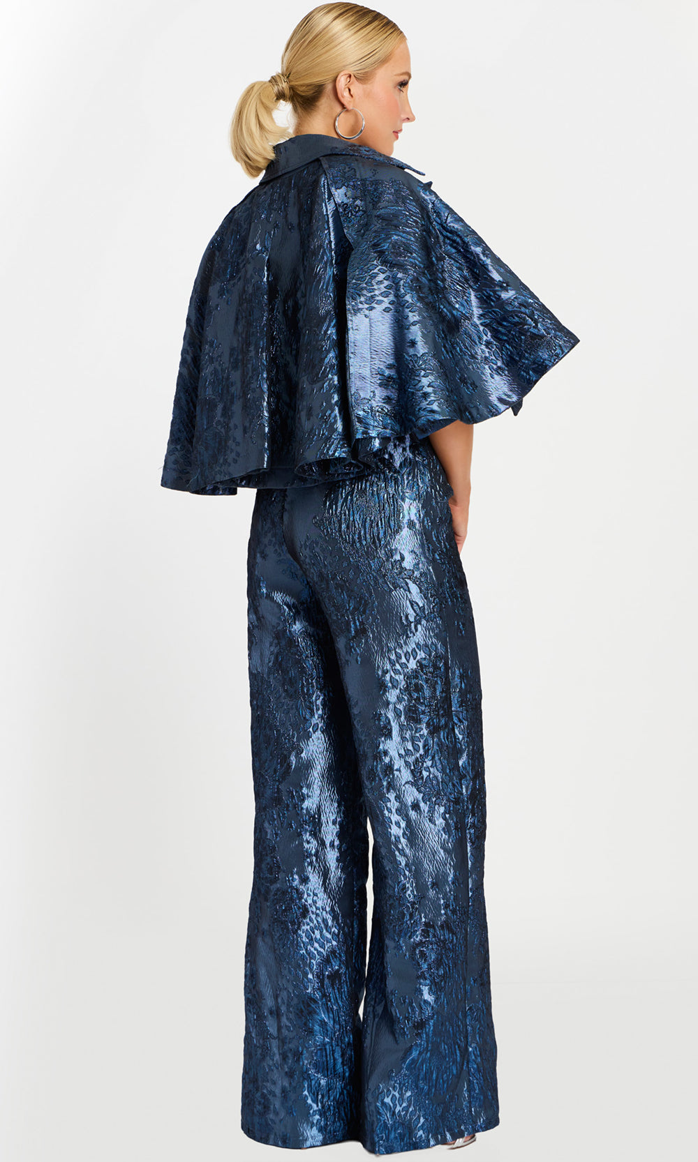 Jovani 46782 - Strapless Metallic Wide Leg Pantsuit - back view