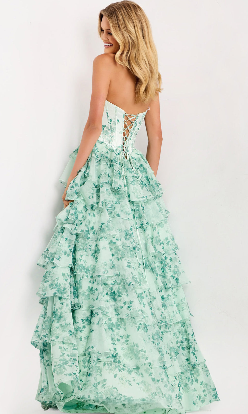 Jovani 48772 - Sweetheart Corset Floral Ballgown - detail view