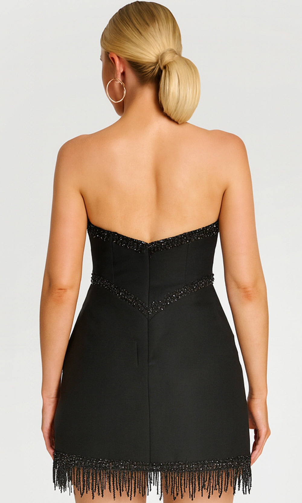 Jovani 48787 - Scoop Neckline Beaded Fringe Mini Dress - view 5