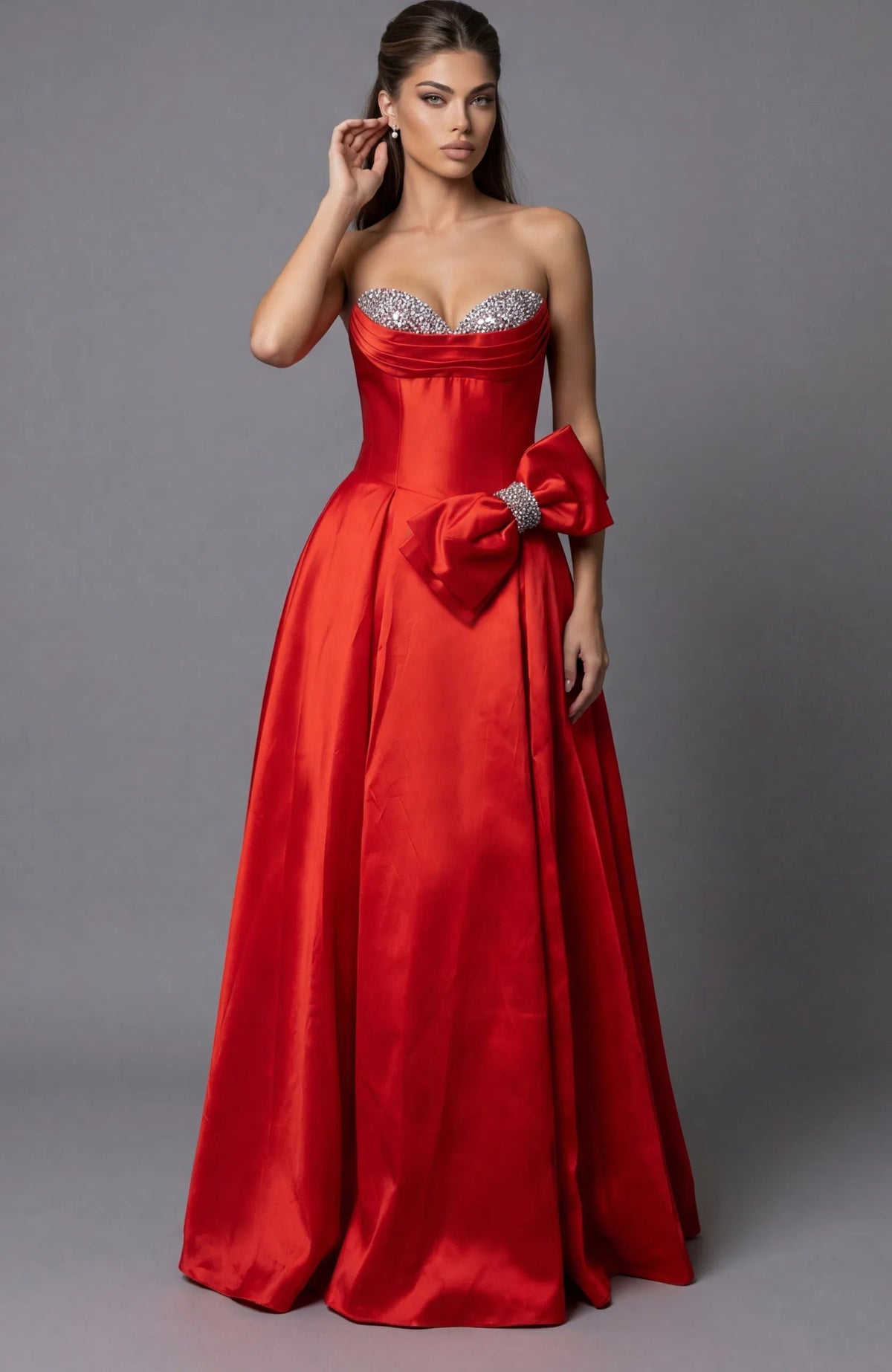 Jovani 49196 - Strapless Bow Accent Prom Gown - view 6