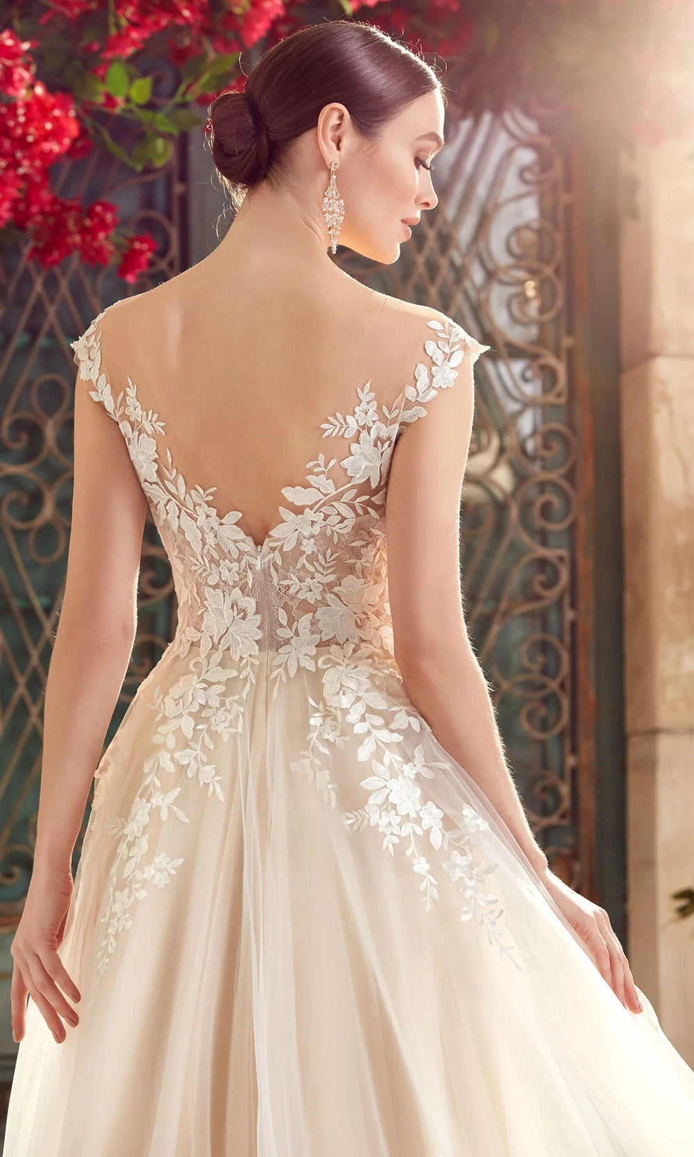 Alyce Paris 5090 - Plunging Illusion A-Line Lace Gown - view 6