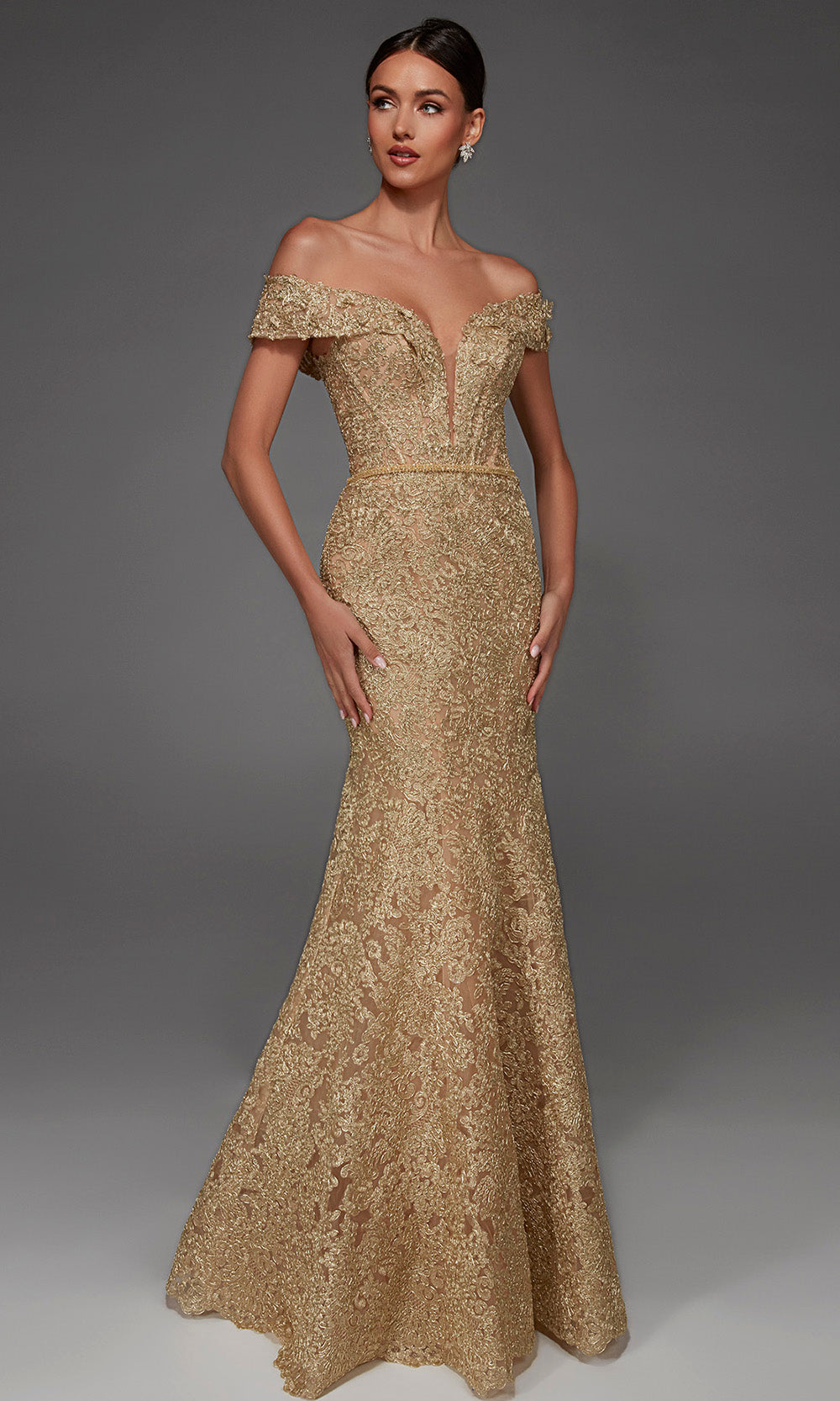 Alyce Paris 55007 - Mermaid Lace Applique Evening Gown