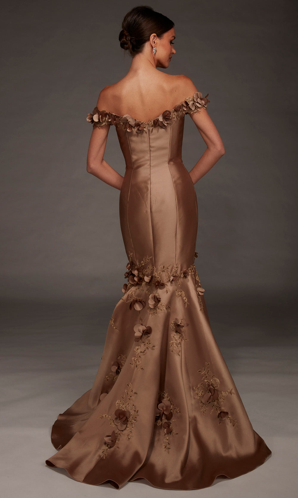 Alyce Paris 55010 - Off Shoulder Mikado Floral Evening Gown