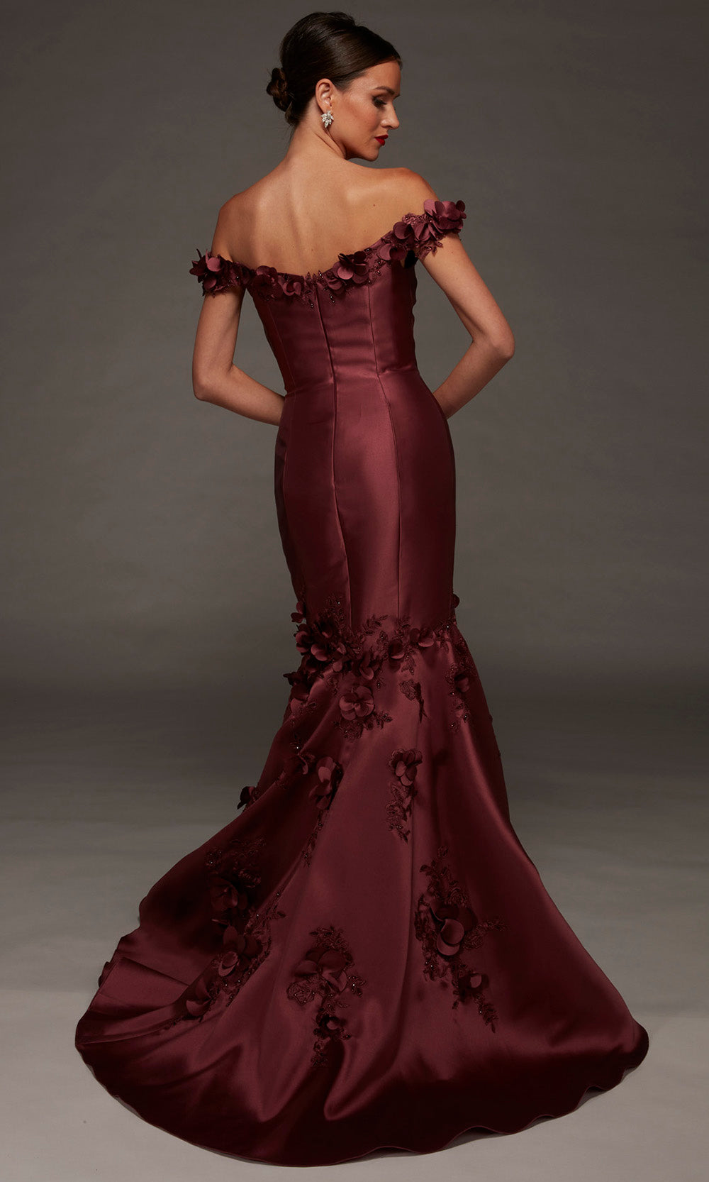 Alyce Paris 55010 - Off Shoulder Mikado Floral Evening Gown