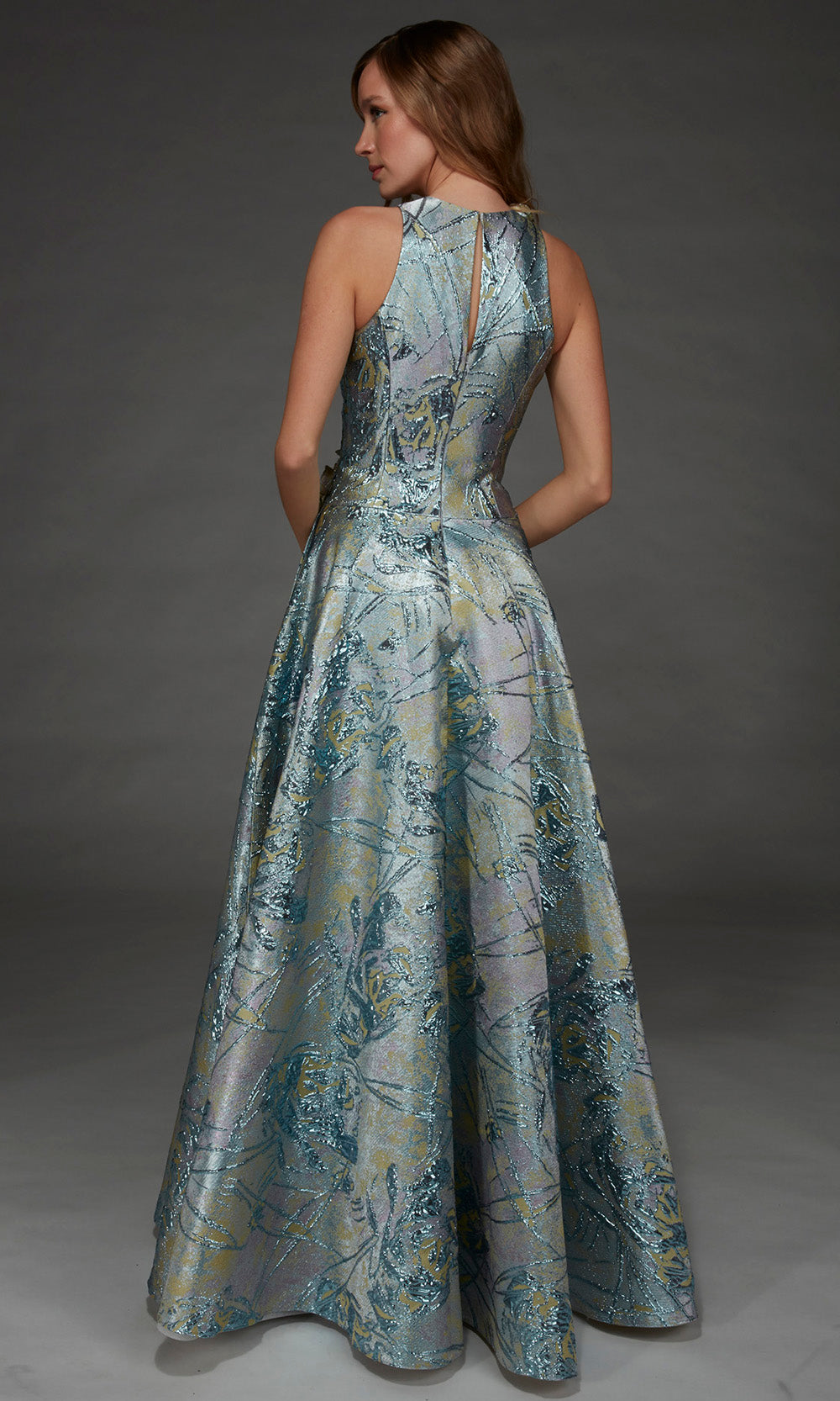 Alyce Paris 55027 - Rosette Accent High Neck A-Line Gown