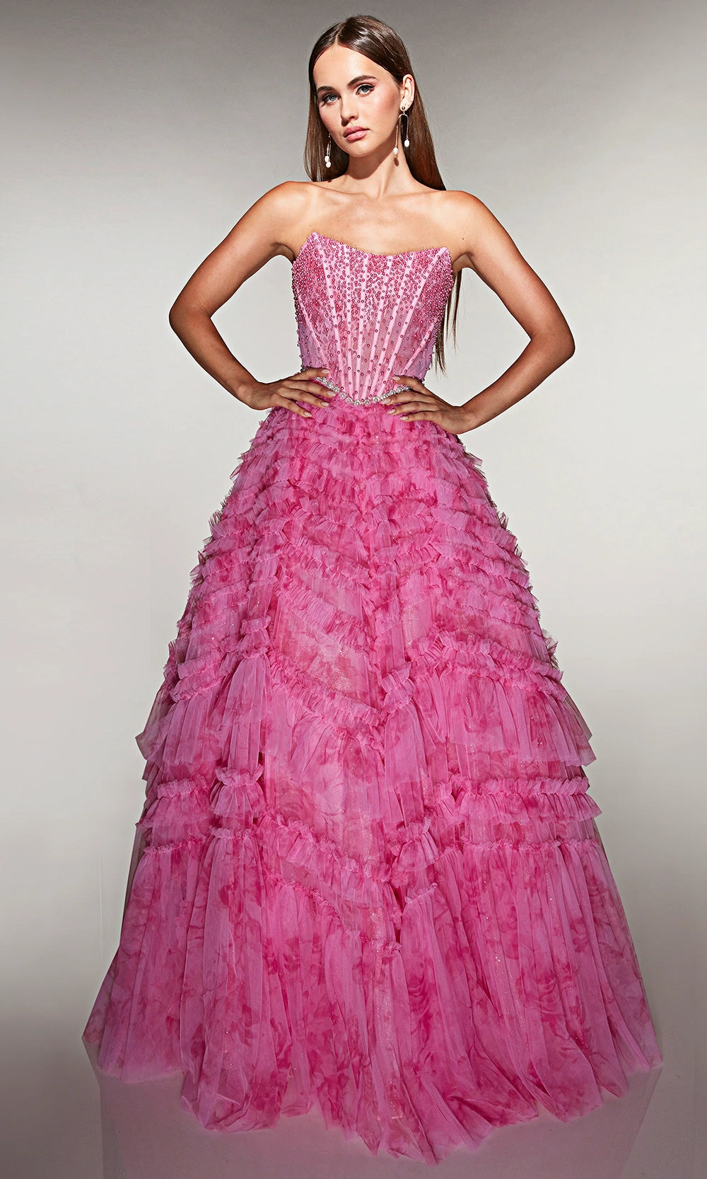 Alyce Paris 61981 - Strapless Beaded Ball Gown - designer ball gown at Silhouette Dresses