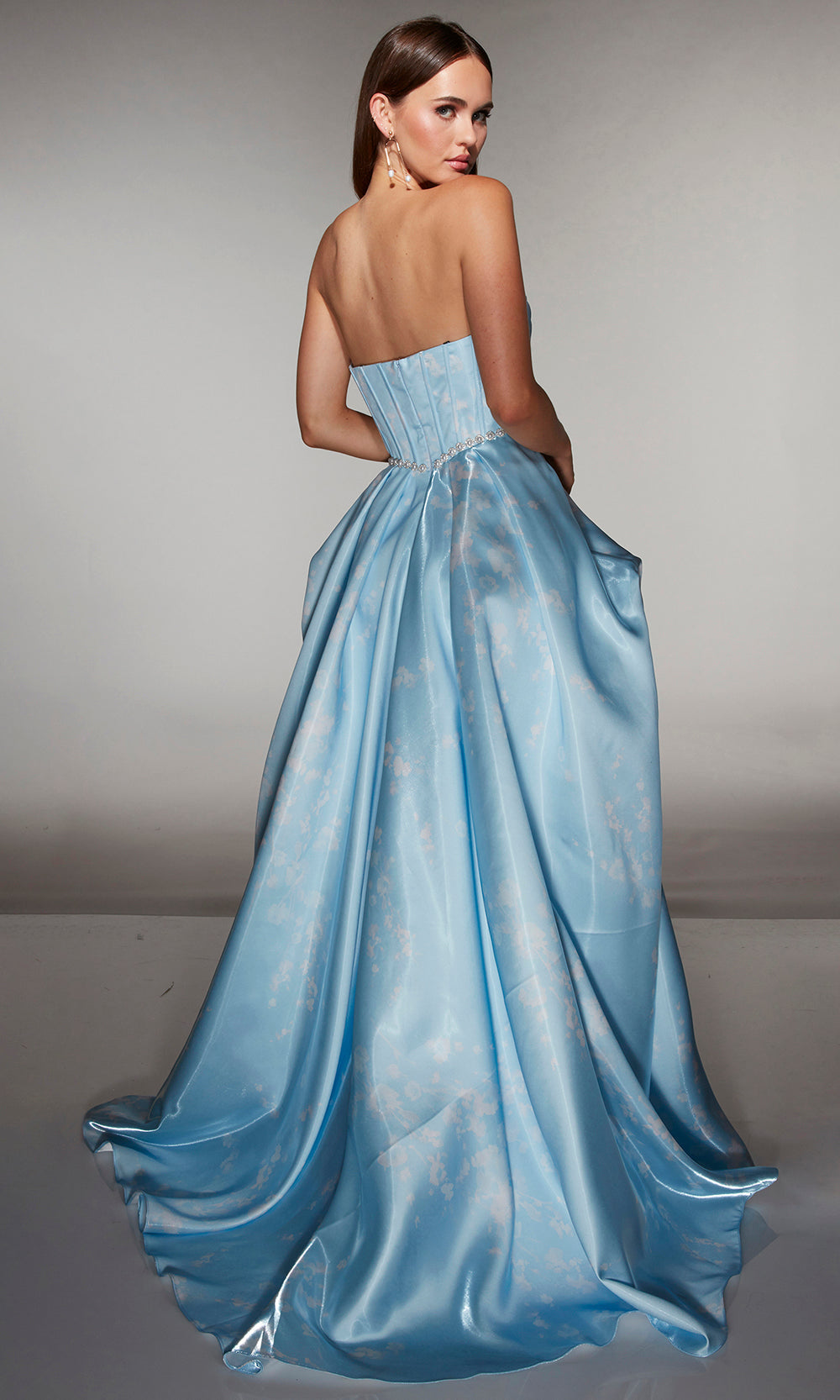 Alyce Paris 61989 - Strapless Corset Ballgown with Front Slit - detail view