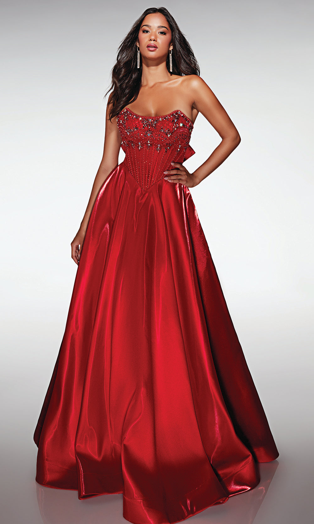 Alyce Paris 62134 - Strapless Ball Gown with Beaded Corset - back view