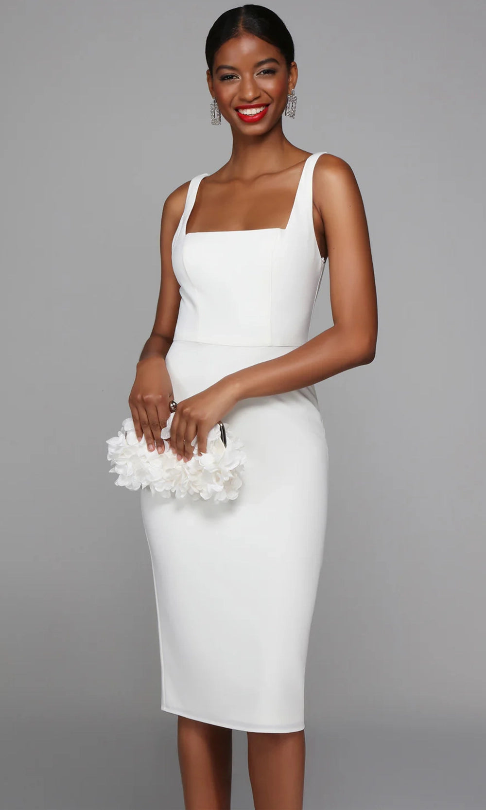 Alyce Paris 70010 - Square Neck Fitted Sheath Dress - designer wedding dress at Silhouette Dresses