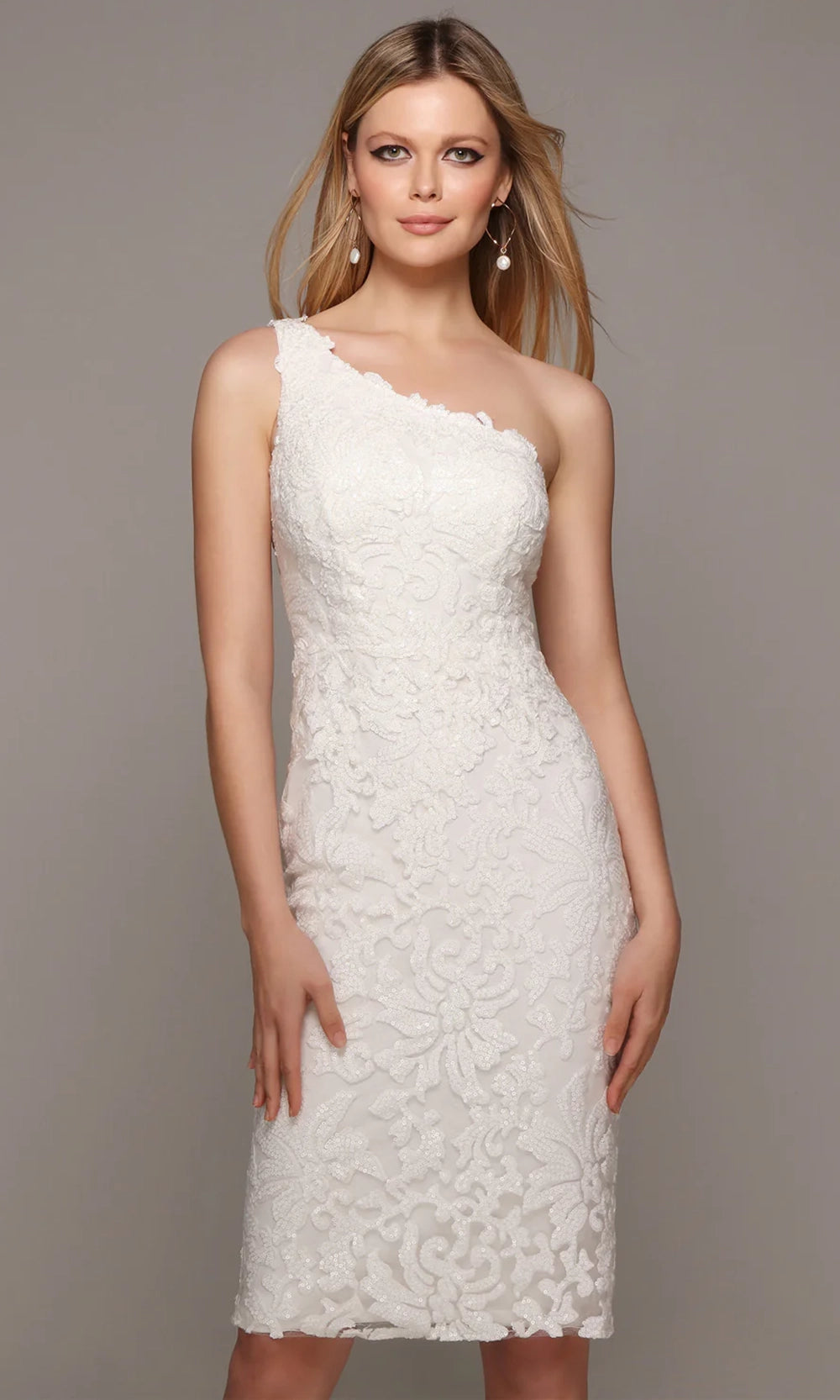 Alyce Paris 70029 - One Shoulder Sequin Lace Dress - designer formal gown at Silhouette Dresses