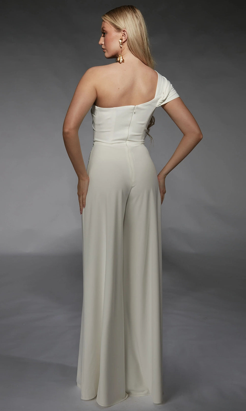 Alyce Paris 70066 - One Shoulder Elegant Jumpsuit - detail view