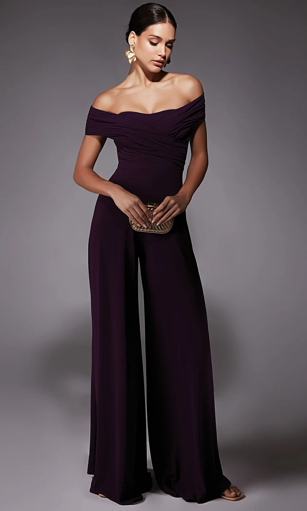 Alyce Paris 70067 - Ruched Off Shoulder Jumpsuit - designer prom dress at Silhouette Dresses