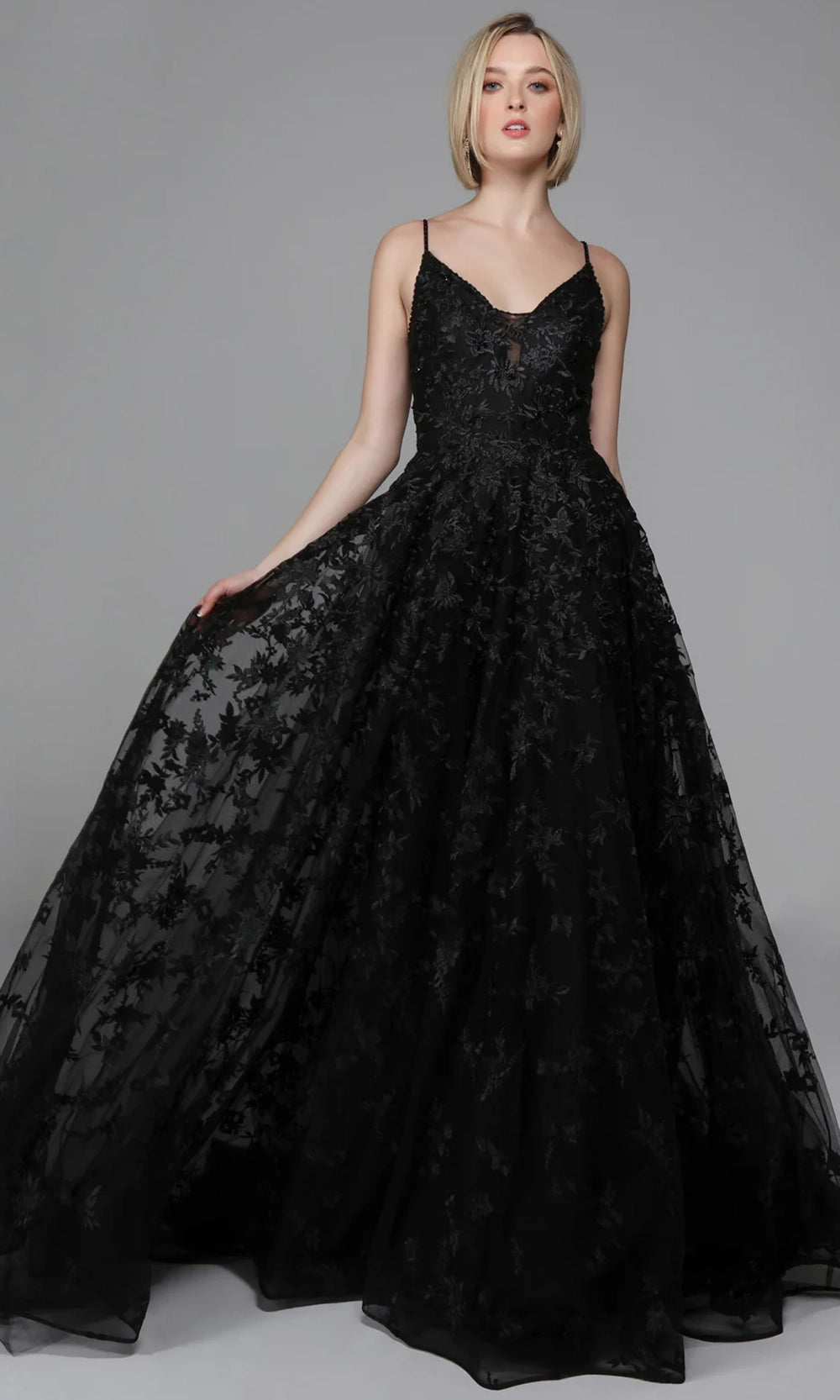 Alyce Paris 7012 - Floral Lace A-Line Long Gown - designer prom dress at Silhouette Dresses