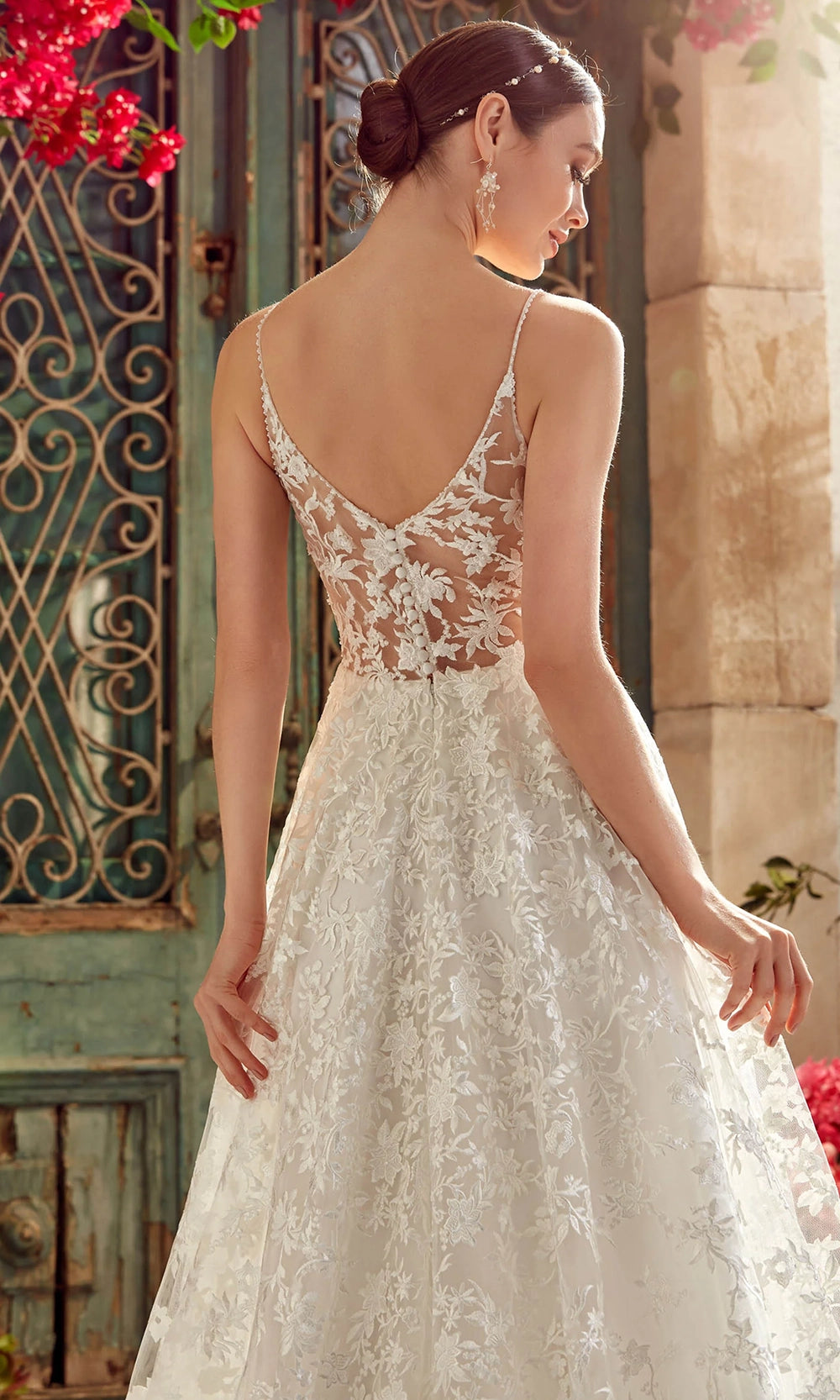 Alyce Paris 7012 - Floral Lace A-Line Long Gown - view 10