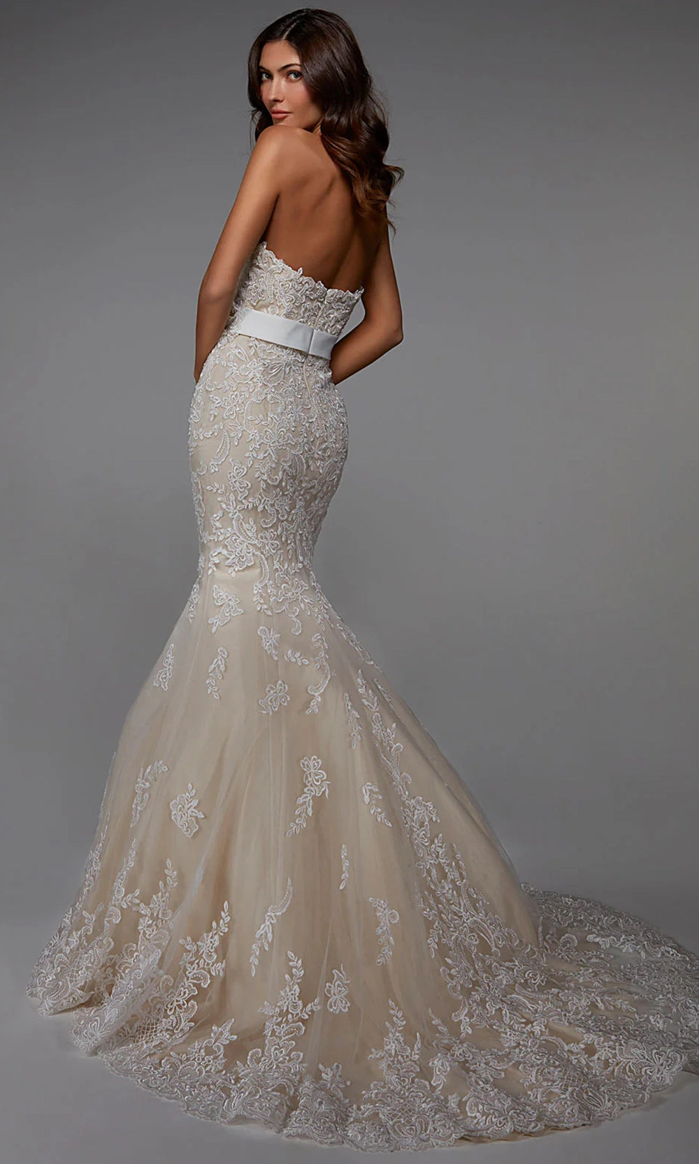 Alyce Paris 7032 - Sweetheart Strapless Mermaid Gown - back view