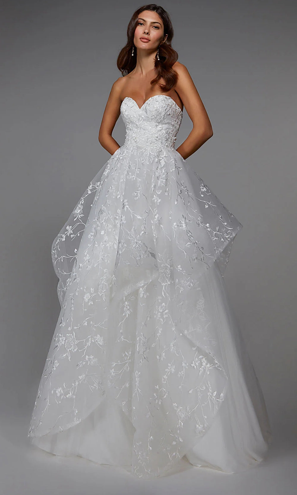Alyce Paris 7041 - Strapless Lace-Up Back Tulle Ballgown - back view