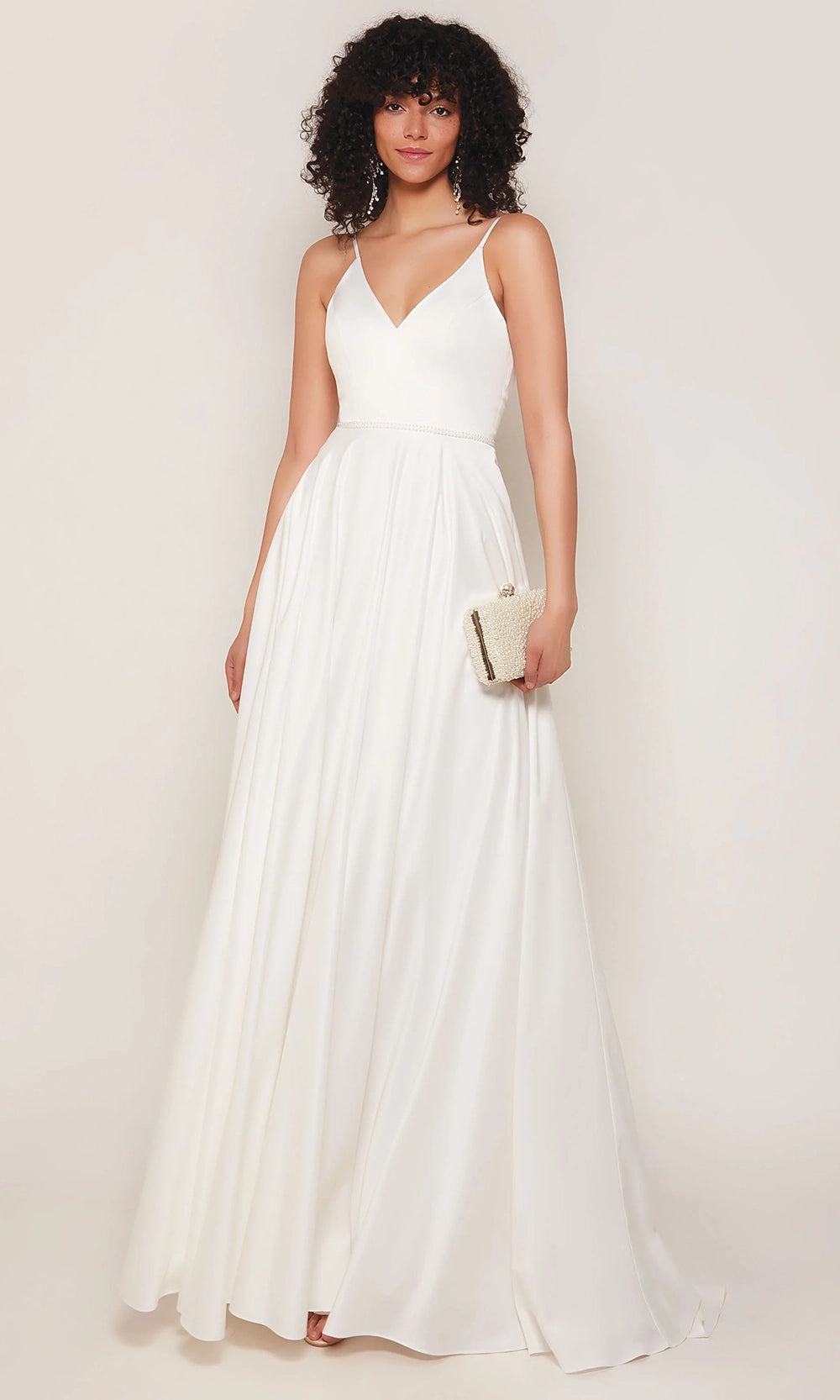 Alyce Paris 7089 - Minimalist V-Neck A-line Dress - designer wedding dress at Silhouette Dresses