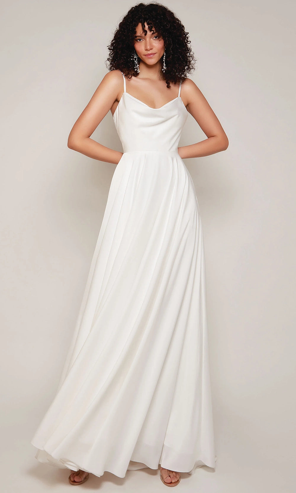 Alyce Paris 7100 - Cowl Neckline Sleeveless Satin Gown - designer wedding dress at Silhouette Dresses