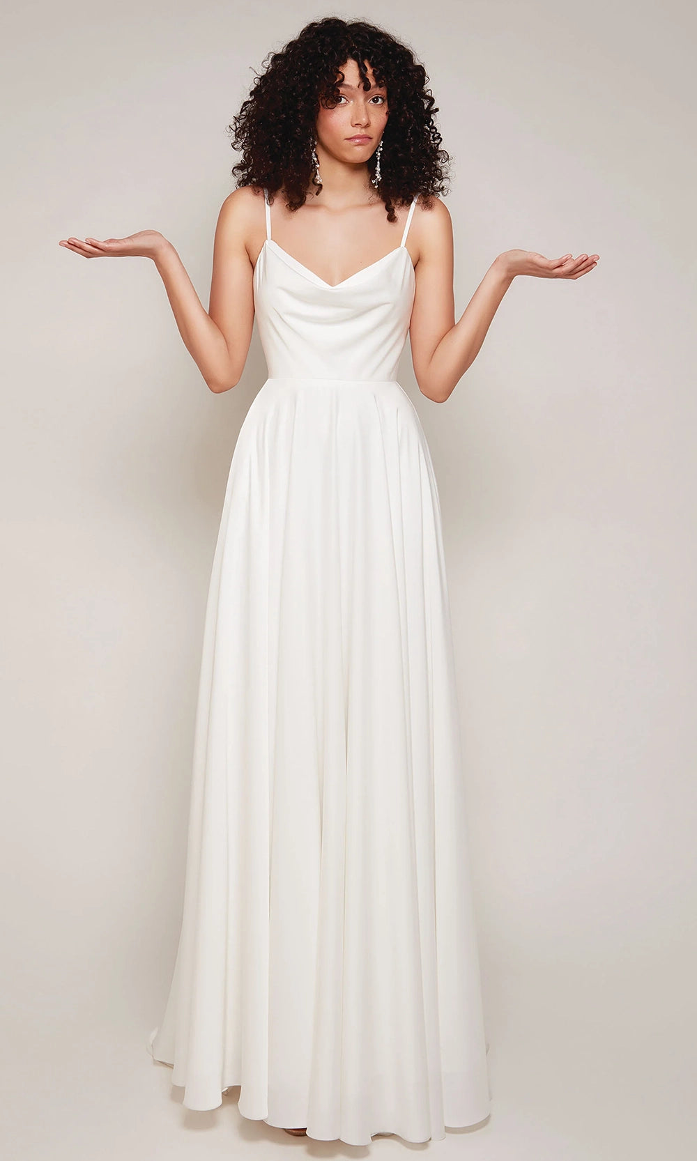 Alyce Paris 7100 - Cowl Neckline Sleeveless Satin Gown - back view