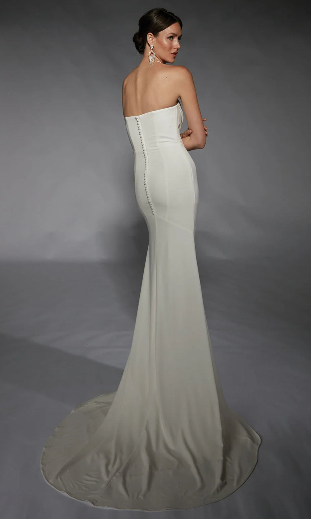 Alyce Paris 7105 - Cowl Neck Strapless Gown with Slit - back view