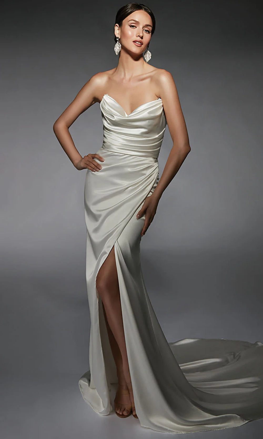 Alyce Paris 7106 - Strapless Cowl Neckline Wedding Gown - detail view