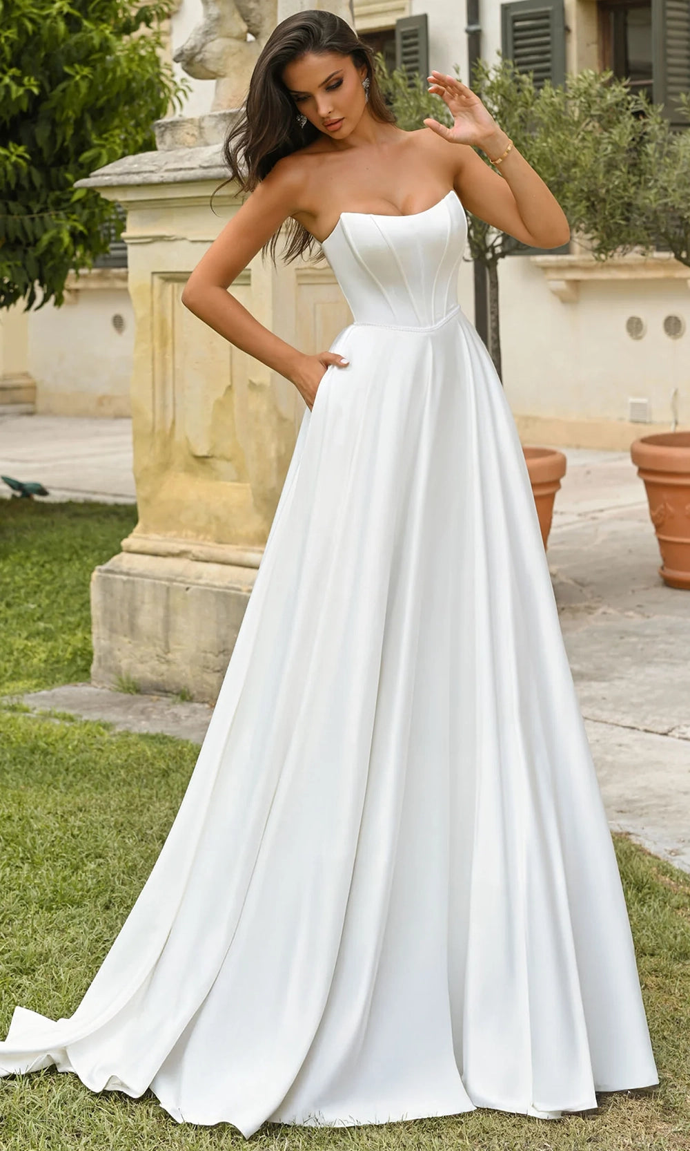 Alyce Paris 7110 - Scoop Neckline Beaded Waist Bridal Gown - view 4