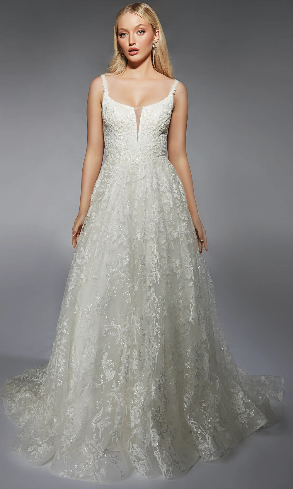 Alyce Paris 7123 - Scoop Sequin Embroidered A-Line Gown - designer wedding dress at Silhouette Dresses