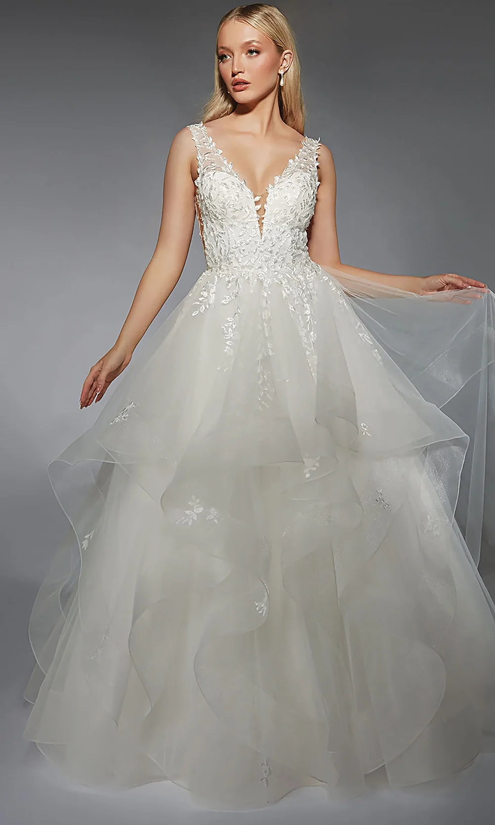 Alyce Paris 7126 - Illusion Scoop Back Layered Ballgown