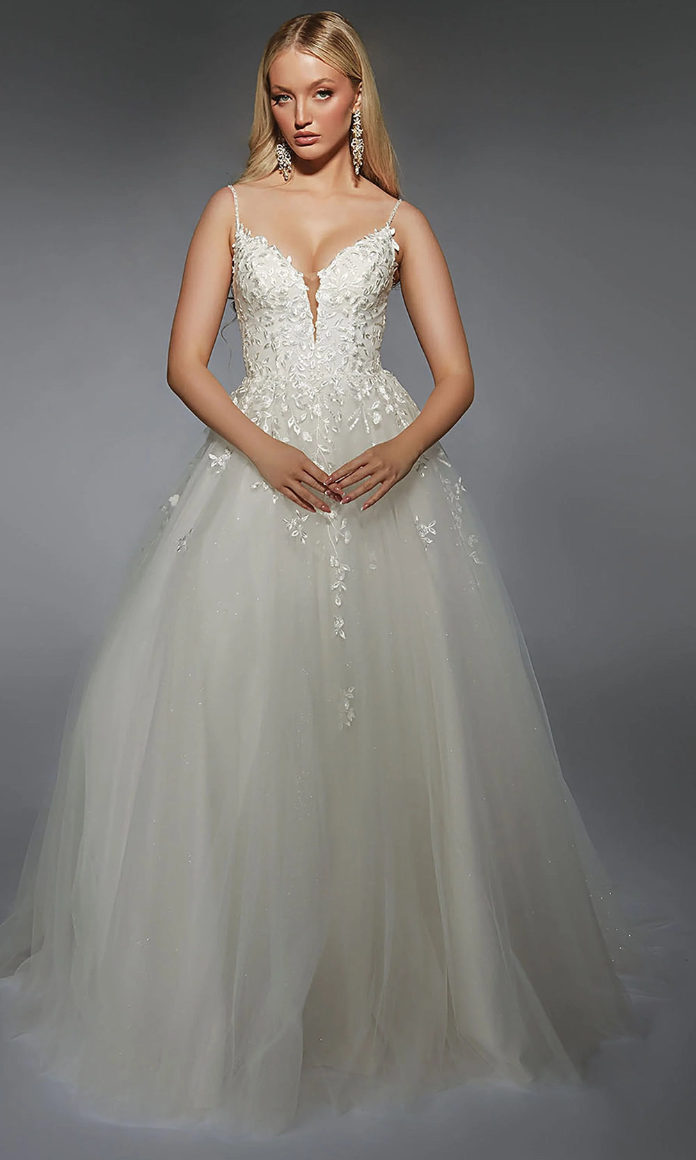Alyce Paris 7127 - Floral Embroidered Layered Ballgown - designer wedding dress at Silhouette Dresses