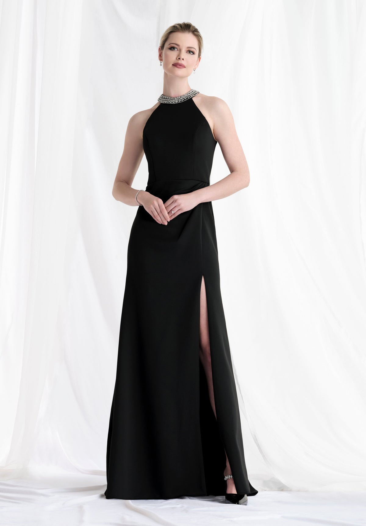 MGNY By Mori Lee 73171 - Beaded Collar Sleeveless Sheath Gown