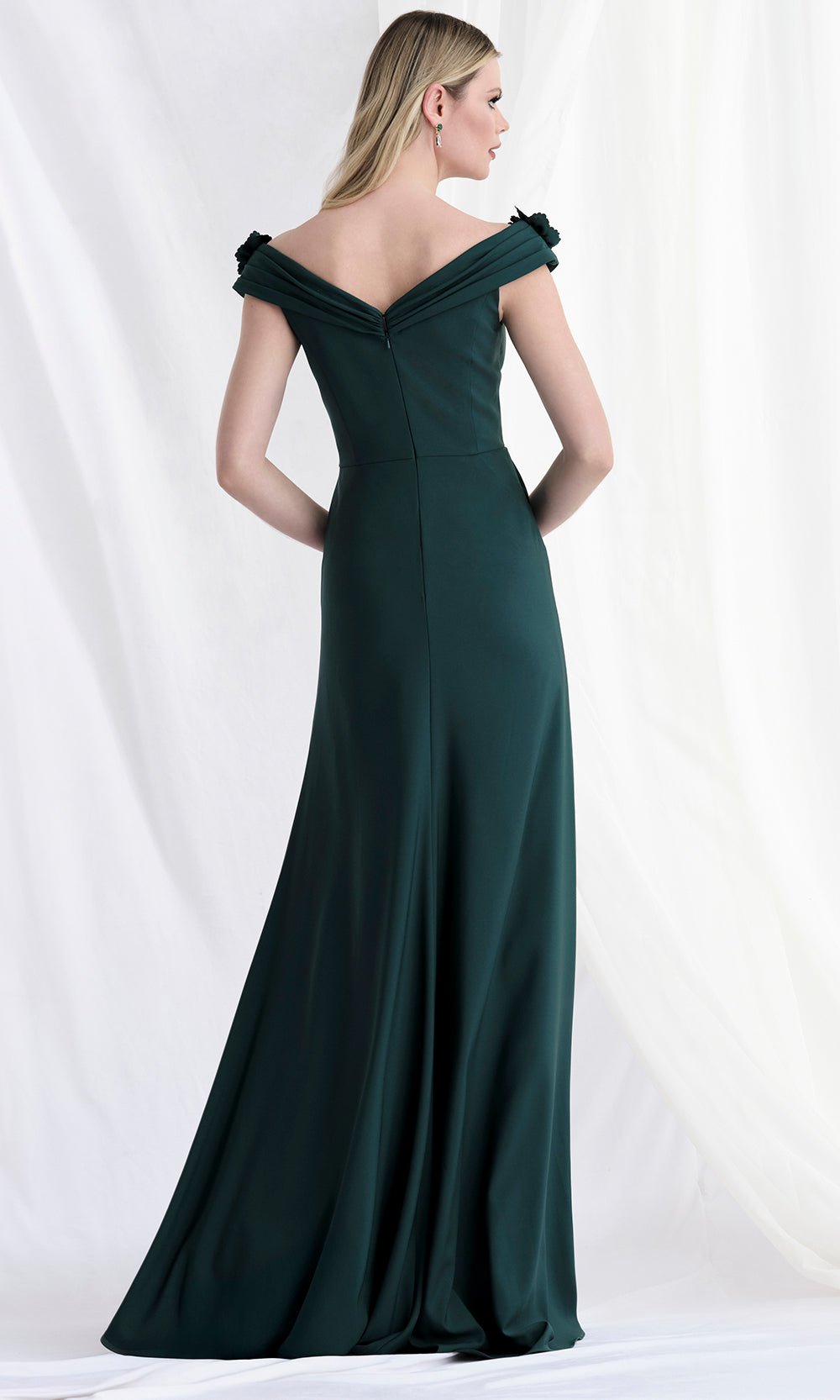 MGNY By Mori Lee 73183 - Off Shoulder Floral Appliqued Gown