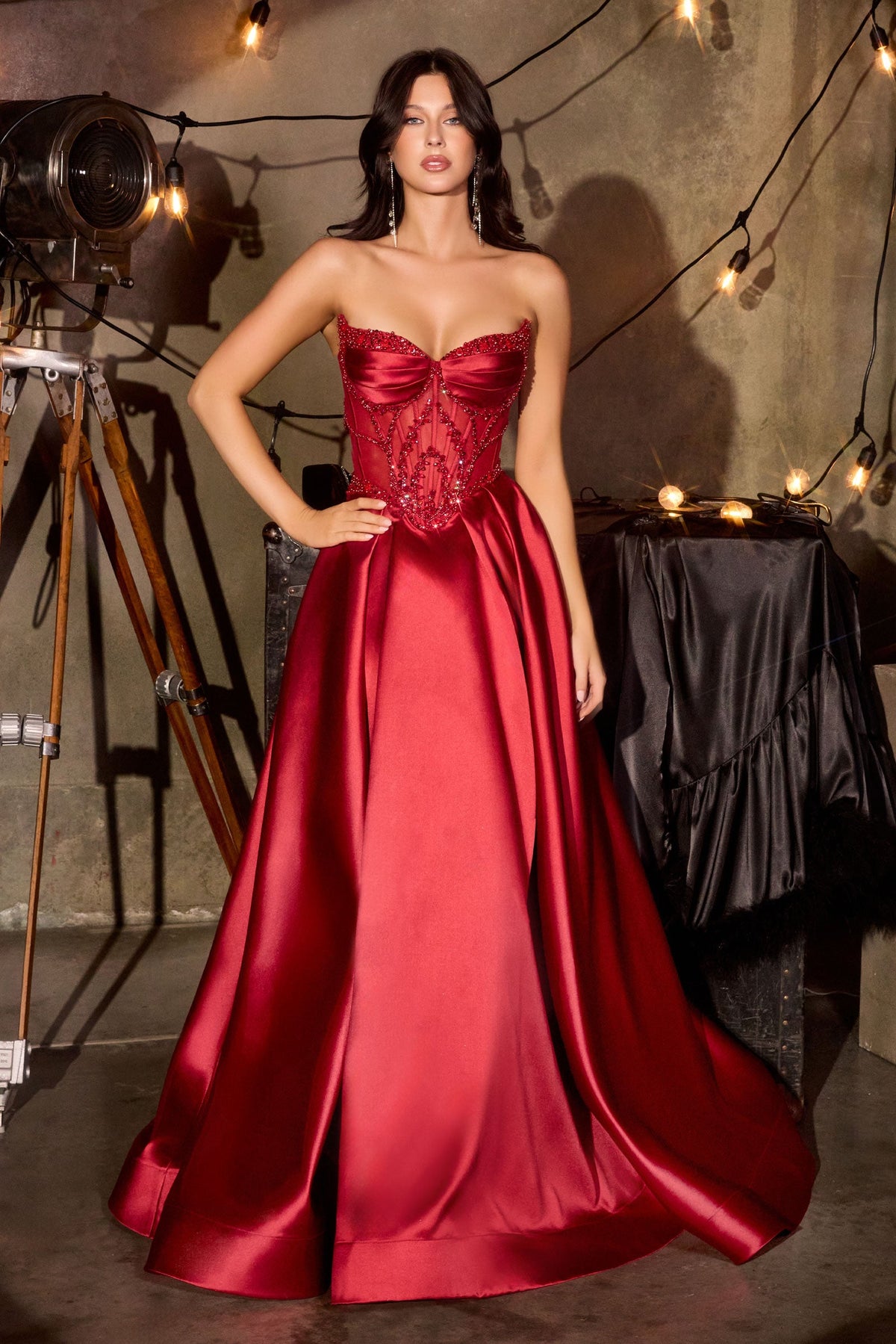 Ladivine CD389 - Strapless Beaded Sweetheart Ballgown