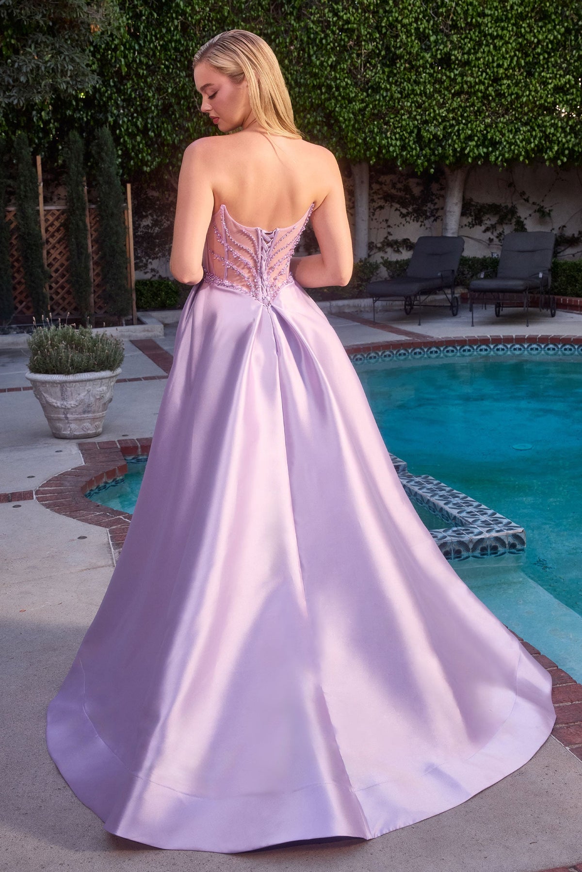 Ladivine CD389 - Strapless Beaded Sweetheart Ballgown
