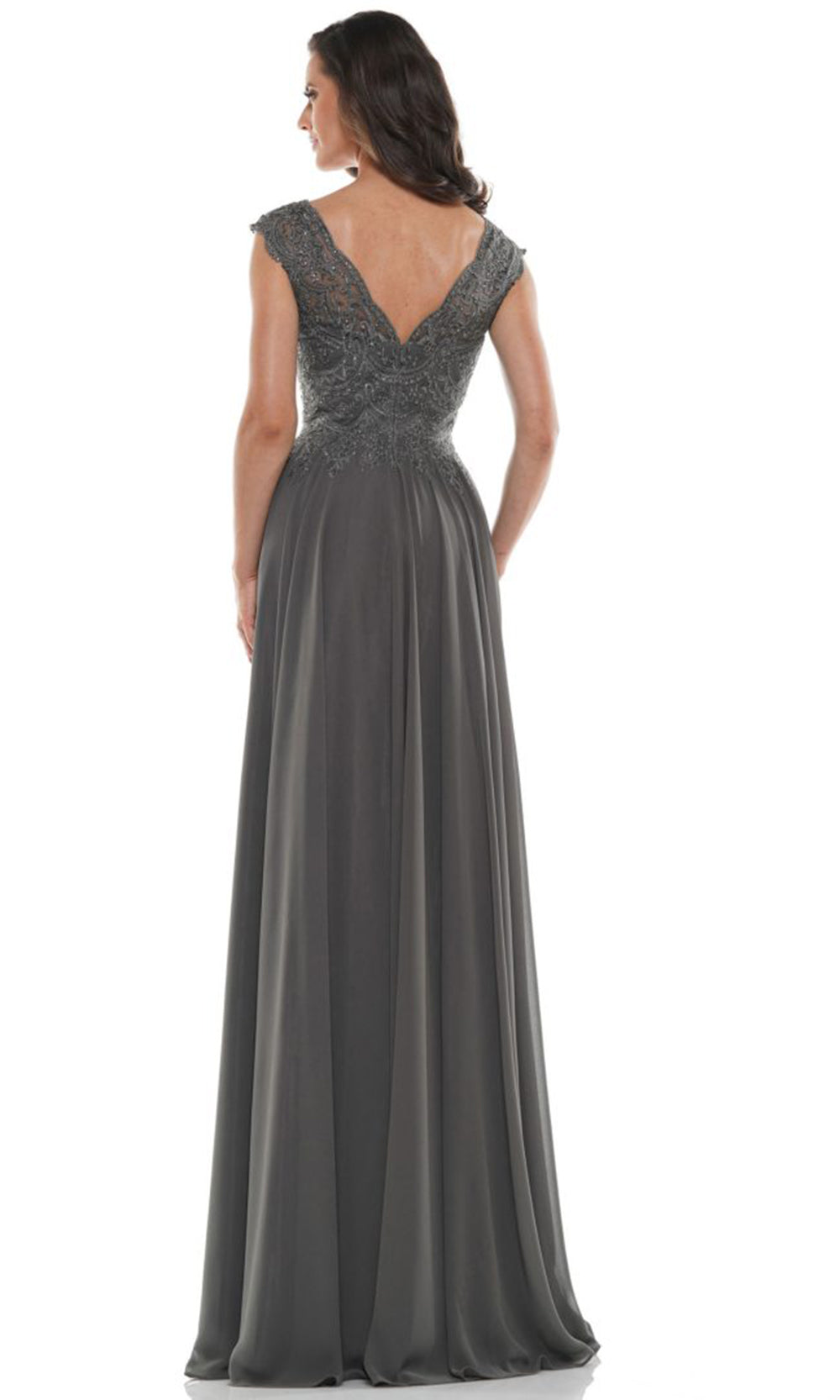Marsoni by Colors M238-1 - Embroidered Bodice Chiffon Gown - back view