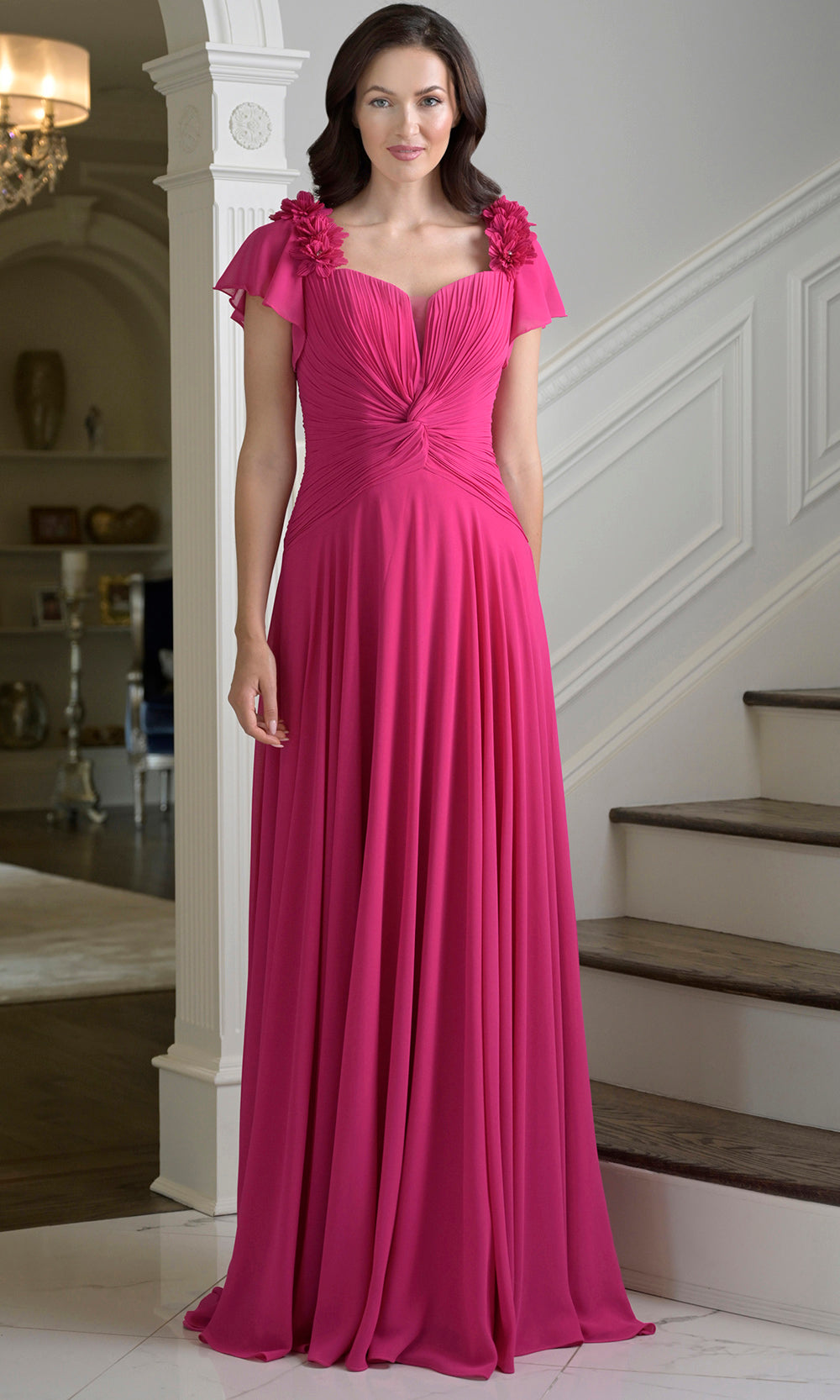 Marsoni by Colors M338 - Sweetheart Twisted Ruched Long Gown - back view