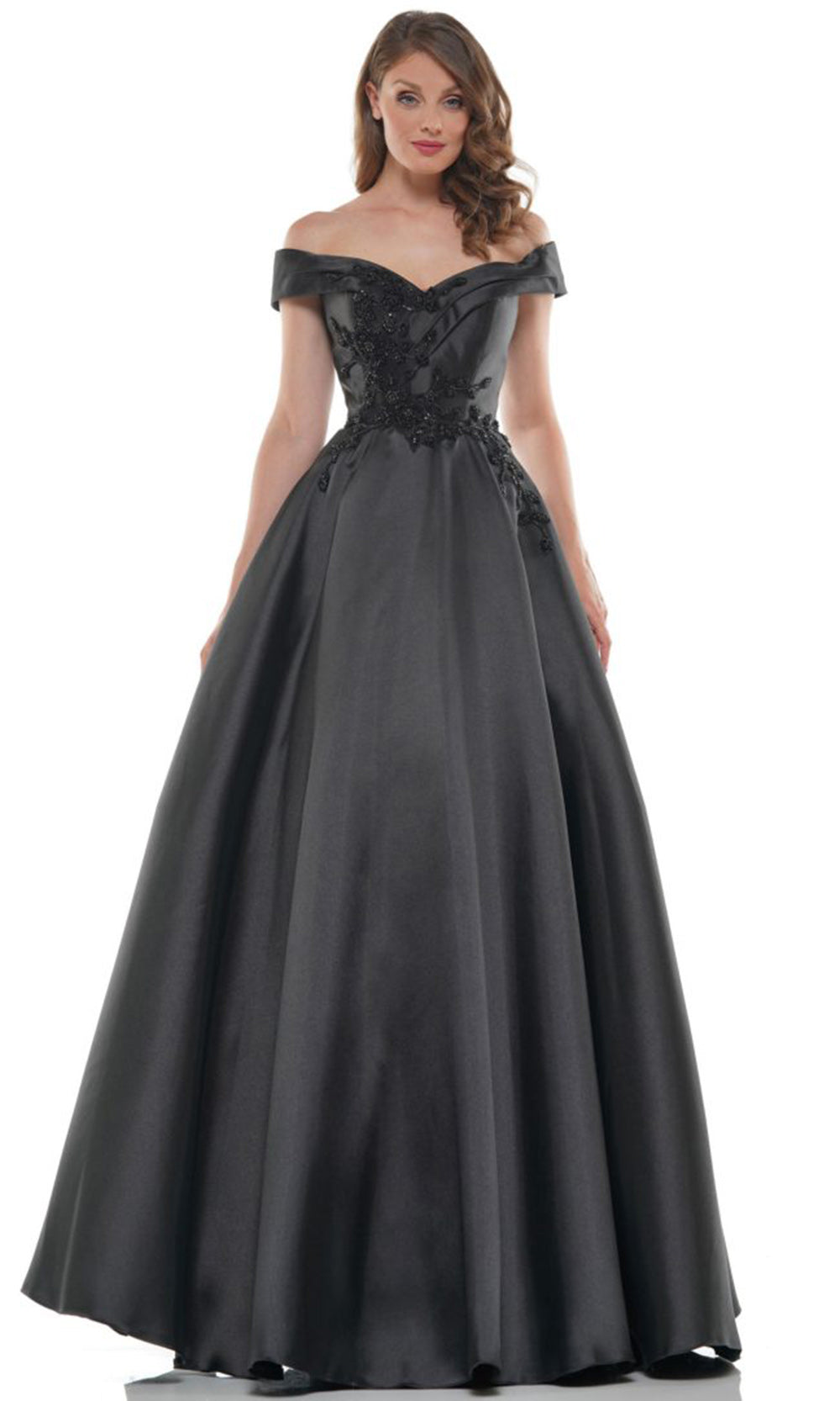 Marsoni by Colors MV1008-2 - Beaded Applique Sweetheart Ballgown - designer ball gown at Silhouette Dresses