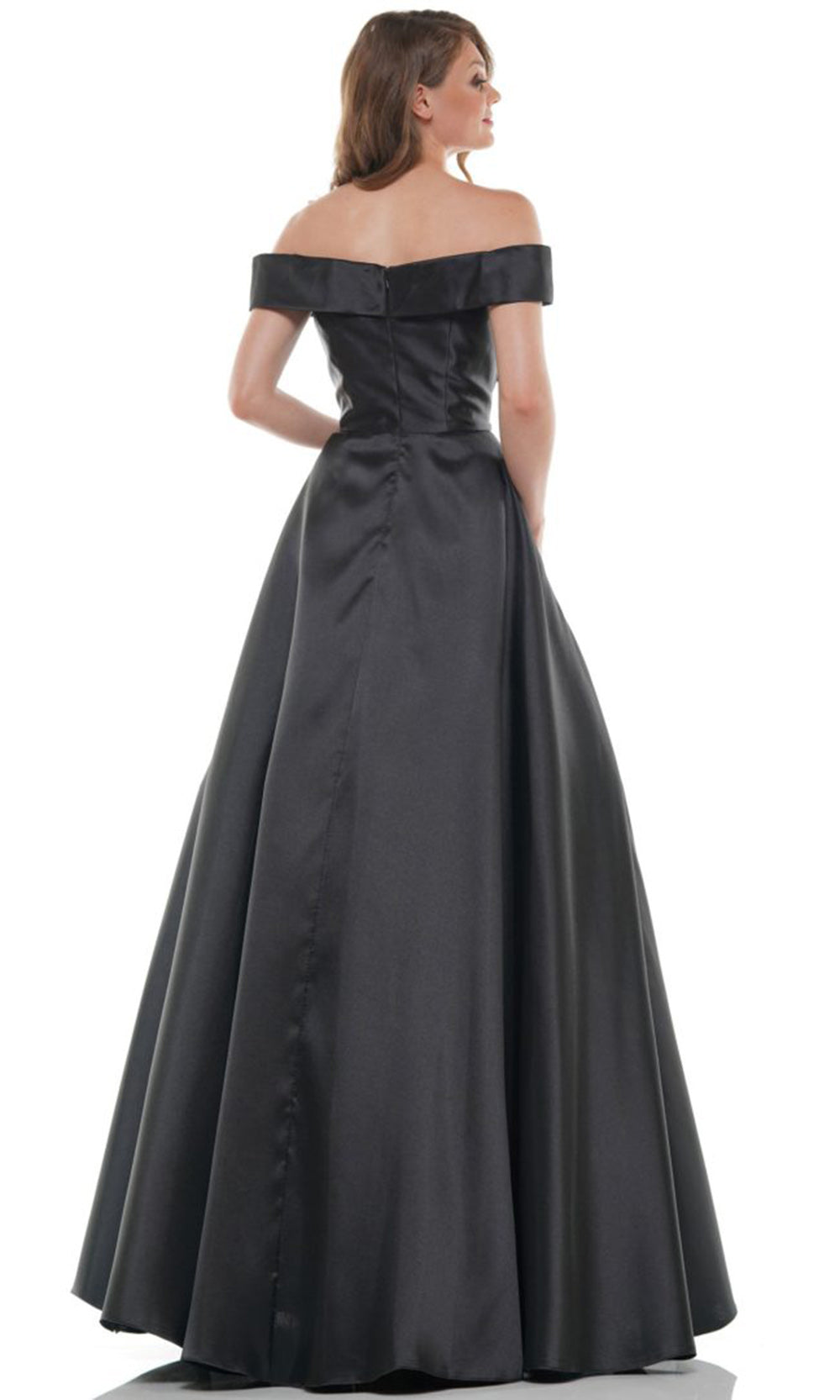 Marsoni by Colors MV1008-2 - Beaded Applique Sweetheart Ballgown - back view