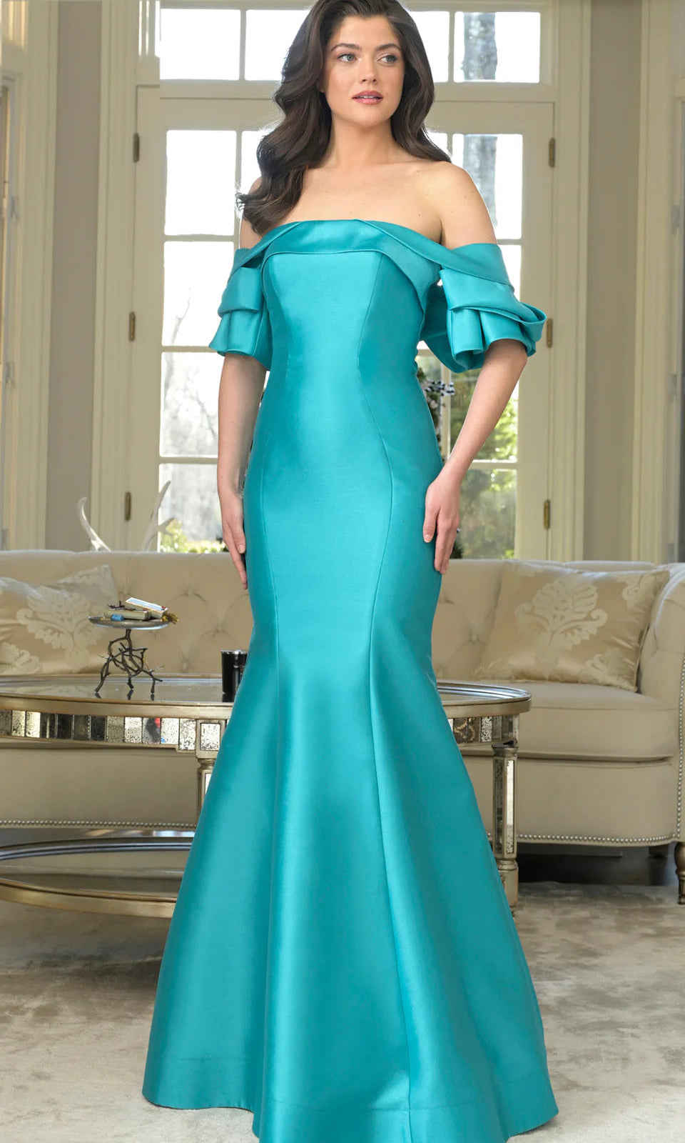 Marsoni by Colors MV1290 - Draped Sleeve Evening Gown - view 7